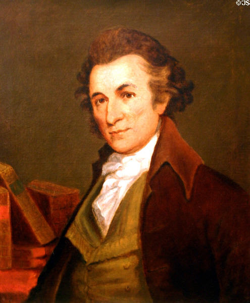 Portrait of Thomas Paine (1859) attrib. to Bass Otis via others after George Romney in National Portrait Gallery. Philadelphia, PA.
