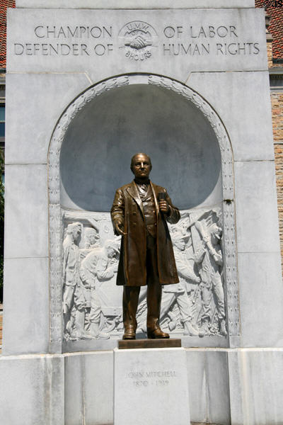 Labor leader John Mitchell (1870-1919) monument (1924) by Peter B. Sheridan & Charles Keck at Lackawanna County Courthouse. Scranton, PA. On National Register.