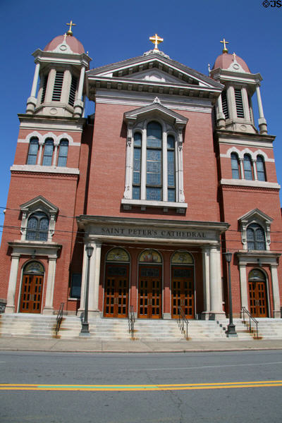 St Peter' s Cathedral (1865) (315 Wyoming Ave.). Scranton, PA. Style: Romanesque. Architect: Joel Amsden & Lewis Hancock. On National Register.