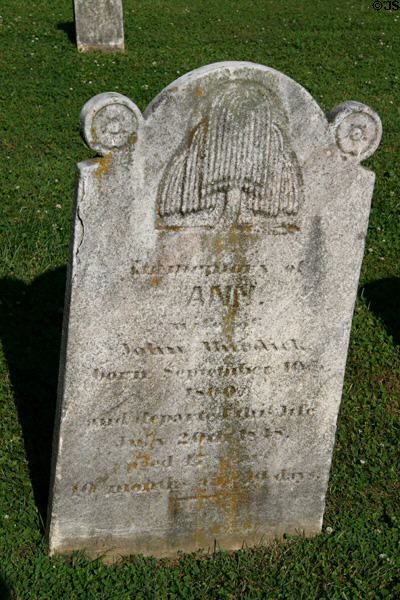 Early tombstone in cemetery of St. Michael's Evangelical Lutheran Church. Strasburg, PA.