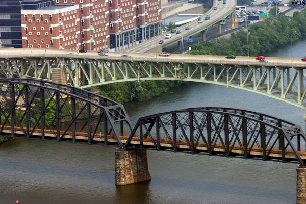 Details of Railroad & Liberty Bridge BY Vernon R. Covell, Taylor & Dean over Monongahela River. Pittsburgh, PA.