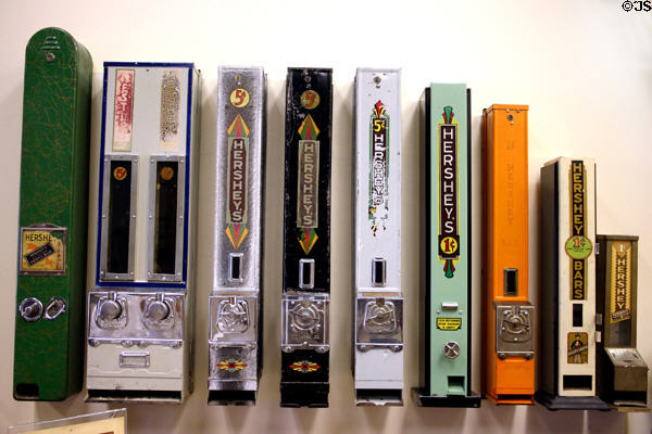 Antique Hershey's chocolate dispensers at Derry Township Historical Society Museum. Hershey, PA.