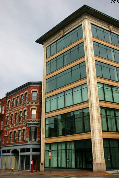 Summerfield Building (PAR Building) (1913) (274 Weybosset St.) was first reinforced concrete frame in city. Providence, RI. Style: Chicago Style.