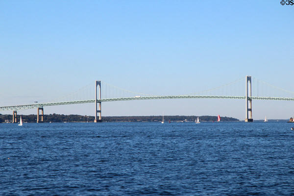 Claiborne Pell Newport Bridge (1969) (11,248ft/3,428m) over Narragansett Bay. Newport, RI.
