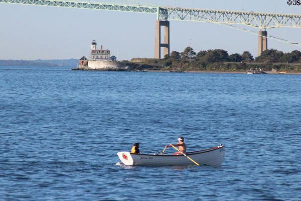 Rose Island LightHouse on Narragansett Bay. Newport, RI.