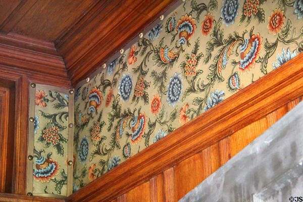 Wall covering at Isaac Bell House. Newport, RI.