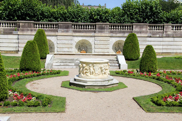 Marble well & sunken garden at The Elms. Newport, RI.