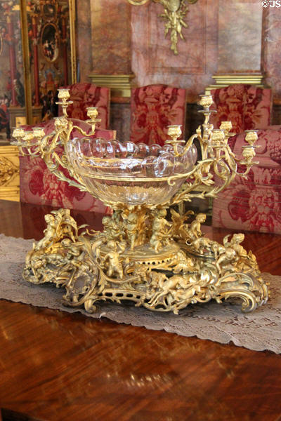 Dining room table centerpiece at Marble House. Newport, RI.
