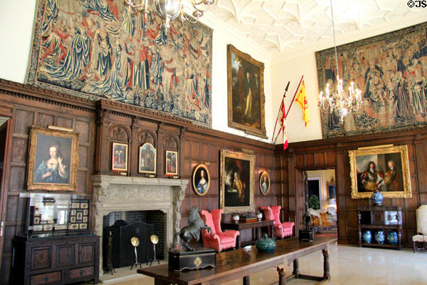 Great Hall gallery was used as a ballroom when Rough Point was built by the Vanderbilt family. Newport, RI.