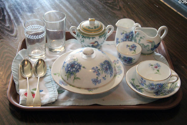 Breakfast tray in butler's pantry at Rough Point. Newport, RI.