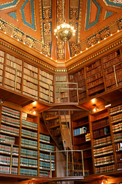 Spiral staircase of Library in Rhode Island State House. Providence, RI.