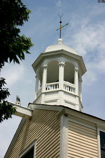 Slater Mill bell tower once used to signal workers to wake up & then again to come to work when workers lacked clocks. Pawtucket, RI.