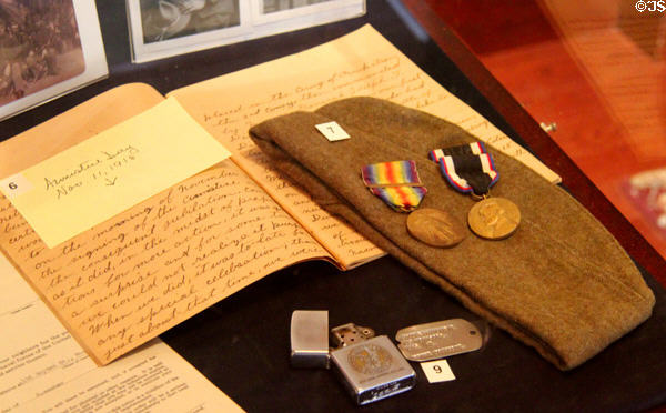 War mementos from Canadian immigrant community at Museum of Work & Culture. Woonsocket, RI.