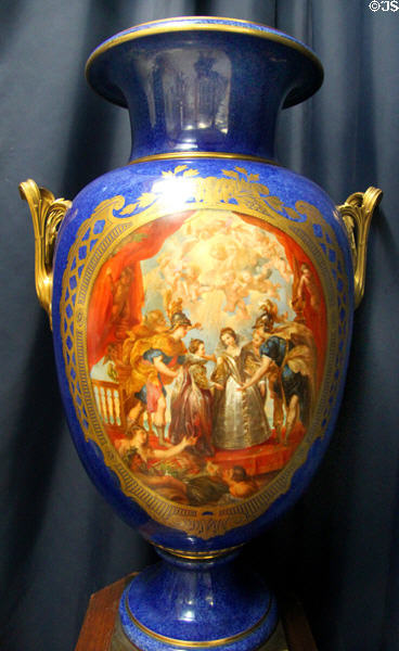 Porcelain vase from France given as thanks for WWII support at Museum of Work & Culture. Woonsocket, RI.