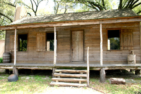 The Old Place Log Cabin (1823) in Sam Houston Park. Houston, TX.