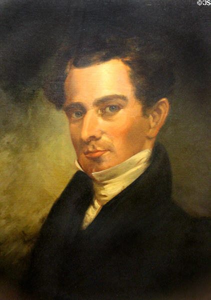 Stephen F. Austin portrait at San Jacinto Monument museum. San Jacinto, TX.