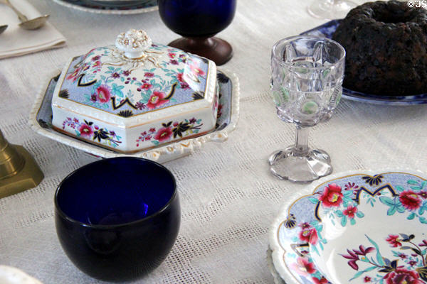 Table setting at Kellum-Noble House at Sam Houston Park. Houston, TX.