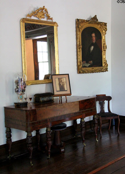 Harpsichord at Nichols-Rice-Cherry House at Sam Houston Park. Houston, TX.