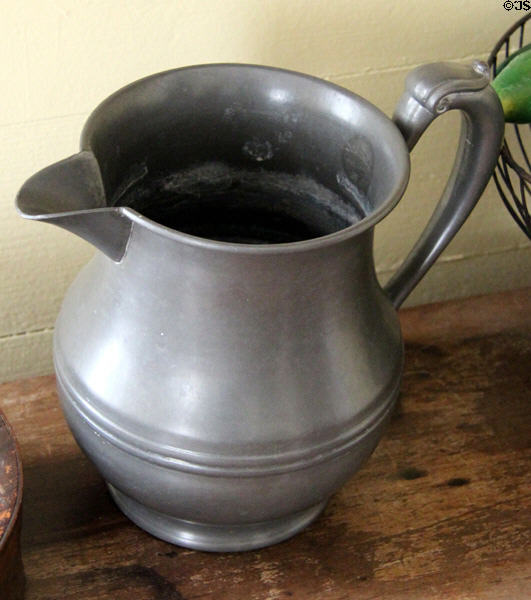 Pewter pitcher in San Felipe Cottage at Sam Houston Park. Houston, TX.