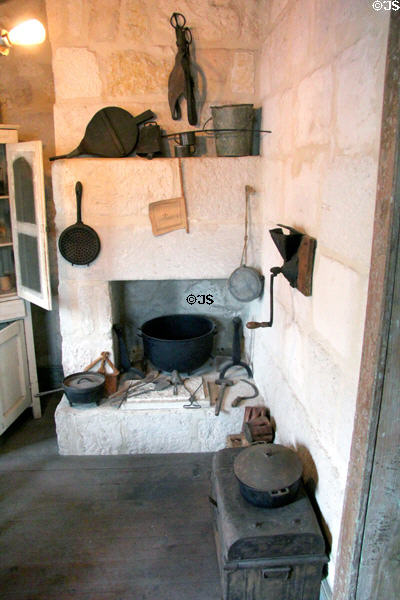 Fireplace at O.Henry House Museum. San Antonio, TX.