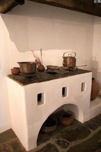 Kitchen fireplace stove at Spanish Governor's Palace. San Antonio, TX.