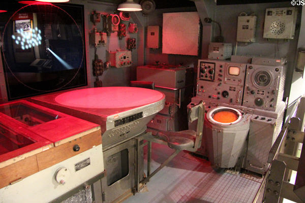 Combat Information Center which plotted radar data on warships after 1942 at National Museum of the Pacific War. Fredericksburg, TX.