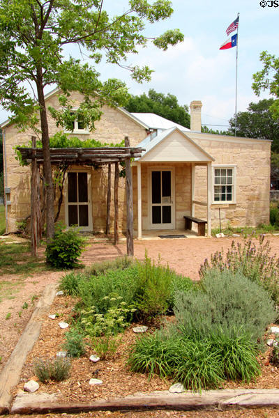 Rear entrance of Fassel-Roeder House at Pioneer Museum. Fredericksburg, TX.