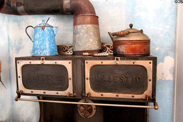 The Great Majestic upper ovens on stove by Majestic Mfg. Co. of St. Louis at Pioneer Museum. Fredericksburg, TX.