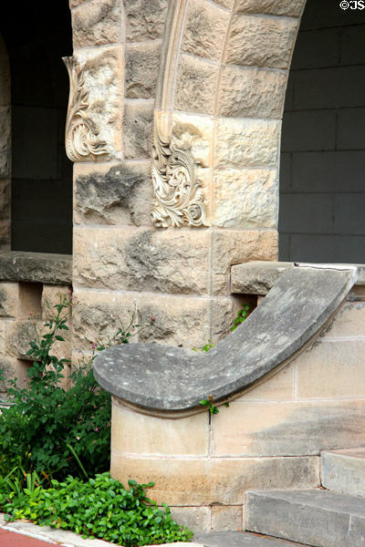 Carving & stonework details of Capt. Charles Schreiner Mansion. Kerrville, TX.