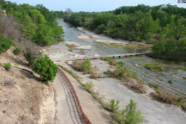 Guadalupe River with walking trails through Kerrville. Kerrville, TX.