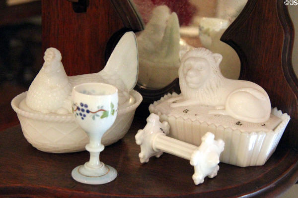 Milk glass collection at Earle-Napier-Kinnard House. Waco, TX.