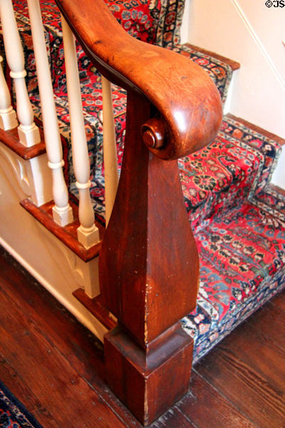 Newel post at Fort House. Waco, TX.
