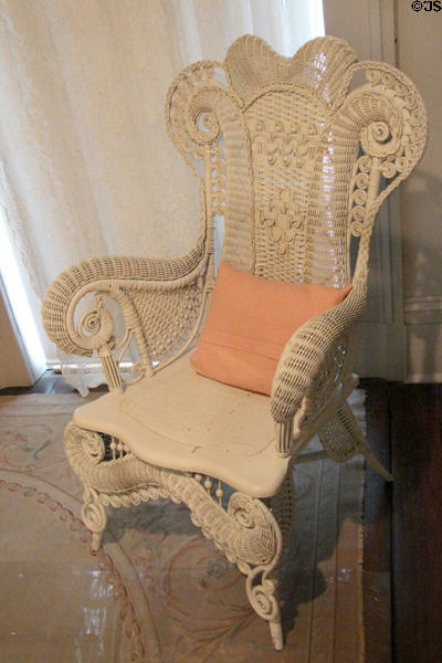 Wicker armchair at McCulloch House. Waco, TX.