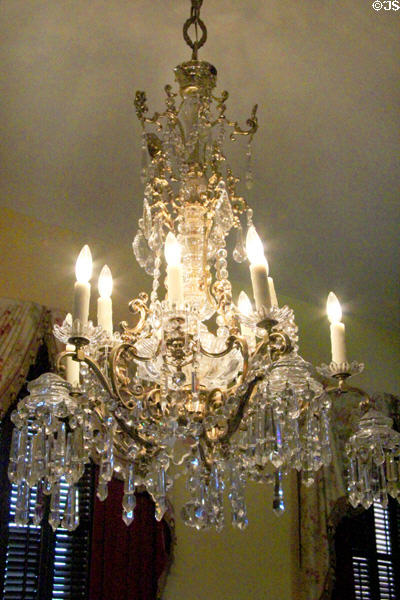 Dining room chandelier at East Terrace House. Waco, TX.