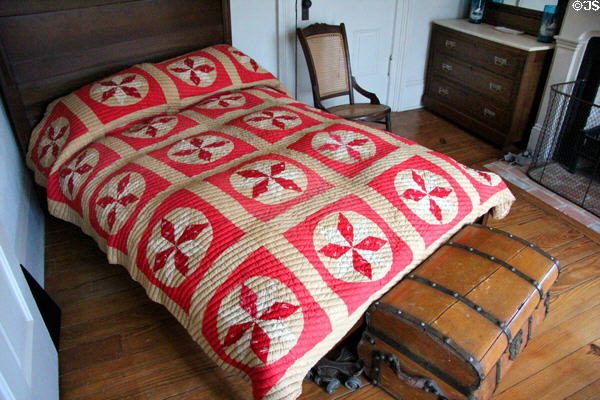 Quilt with star pattern at East Terrace House. Waco, TX.