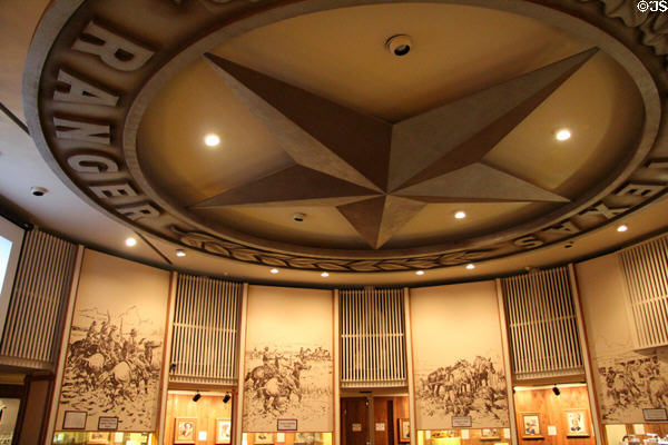 Ranger star on ceiling of theater at Texas Ranger Hall of Fame and Museum. Waco, TX.