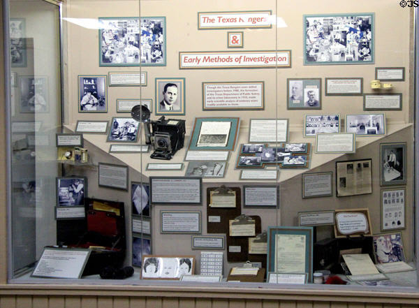 Crime investigation display at Texas Ranger Hall of Fame and Museum. Waco, TX.