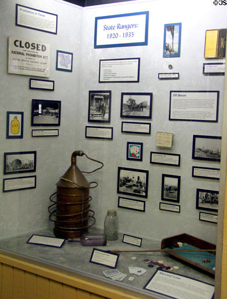 Prohibition display at Texas Ranger Hall of Fame and Museum. Waco, TX.