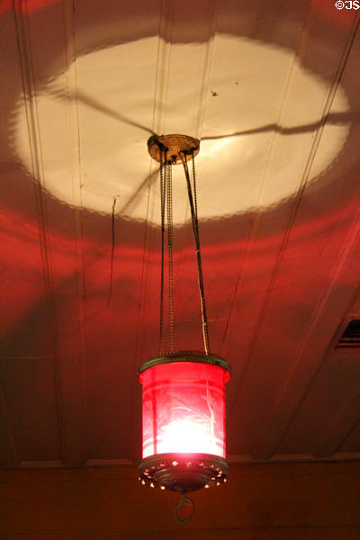 Hallway ceiling lamp at French Legation Museum. Austin, TX.