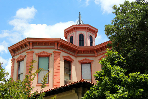 Octagonal cupola & sections atop Ace of Clubs House museum. Texarkana, TX.