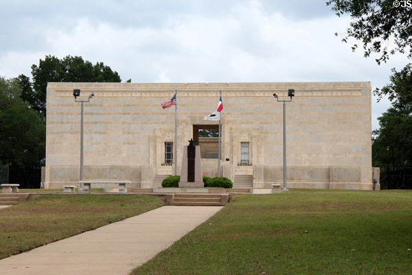 Gonzales Historical Memorial (1936) built for Texas Centennial. Gonzales, TX. Style: Art Deco. Architect: Phelps & Dewees, Page & Southerland. On National Register.