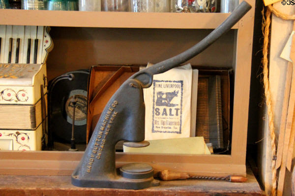 Handy Button Machine for upholstery in Forke Store at Conservation Plaza. New Braunfels, TX.