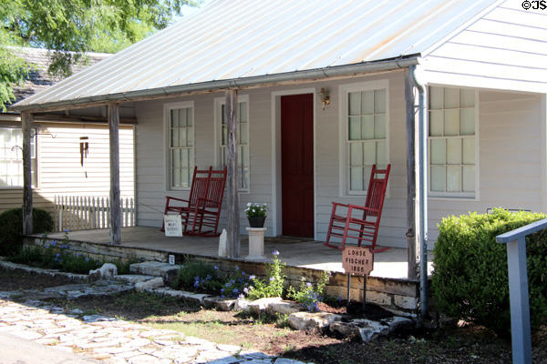 Lohse Fischer house (1865) at Conservation Plaza. New Braunfels, TX.