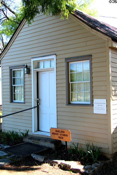 Haelbig Music Studio (1869) at Conservation Plaza. New Braunfels, TX.