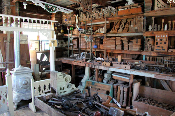Interior of Jahn Cabinet Shop at Conservation Plaza. New Braunfels, TX.