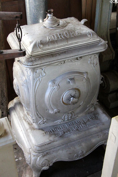 Aurora stove made by Bridge, Beach & Co., St Louis in Jahn Cabinet Shop at Conservation Plaza. New Braunfels, TX.