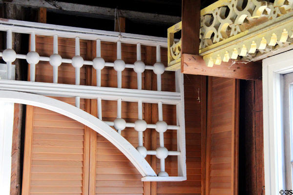 Decorative wood screens Jahn Cabinet Shop at Conservation Plaza at Conservation Plaza. New Braunfels, TX.
