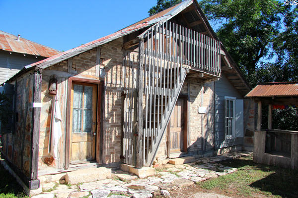 Outside staircase on Locksted-Seibold house at Conservation Plaza. New Braunfels, TX.