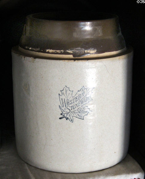 Western stoneware crock in Locksted-Seibold house at Conservation Plaza. New Braunfels, TX.