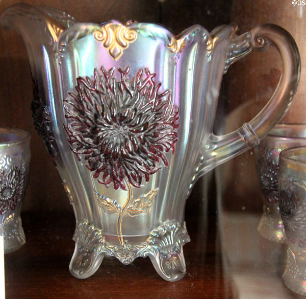 Frosted glass pitcher wedding gift in Jahn House at Conservation Plaza. New Braunfels, TX.